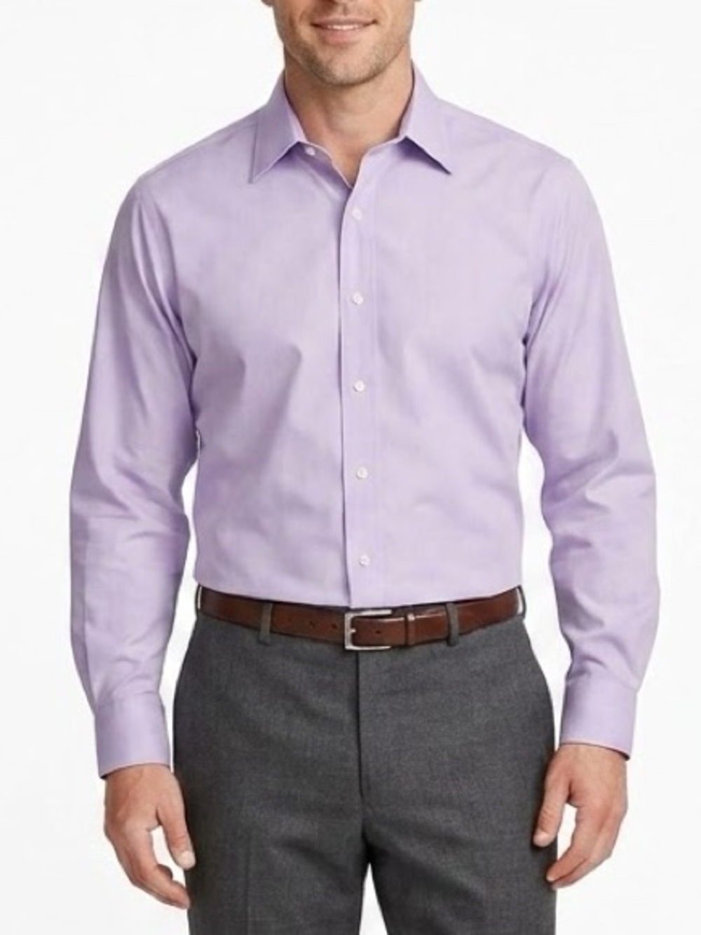 Brooks Brothers 346 Non-Iron Dress Shirt Men 16 32/33 Lavender Purple Spread Col